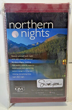 QVC Northern Nights Set of King Pillowcases Wine Burgandy Cordovan 100% Cotton